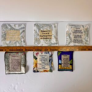 6 Handcrafted Prayer Quilts lot unique‎